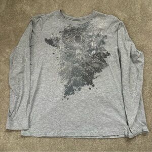 Calvin Klein Jeans Gray Artistic Long Sleeve Tee